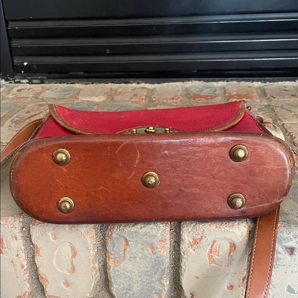Vintage Dooney & Bourke AWL Calvary Red and Brown Crossbody Bag - Picture 3 of 9